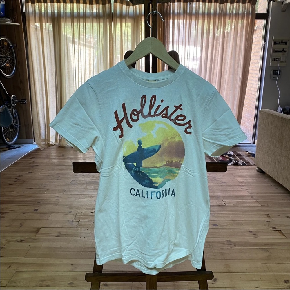 hollister white t-shirt men surf california size xl